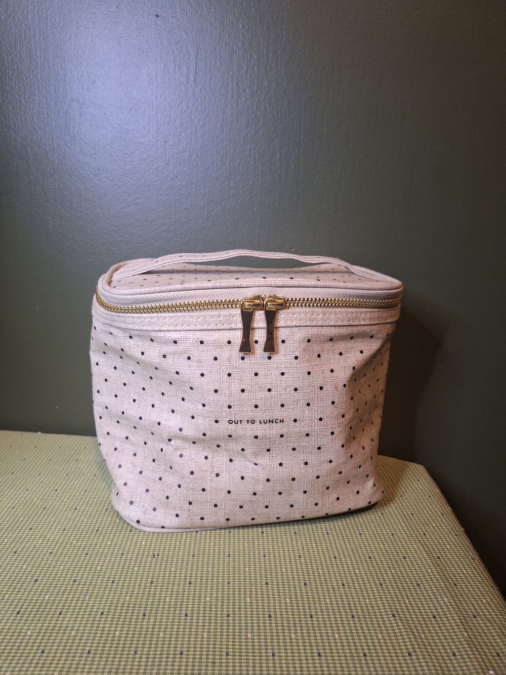 kate spade Insulated Tote Bag Polka Dot Case with Gold Hardware - Picture 6 of 6